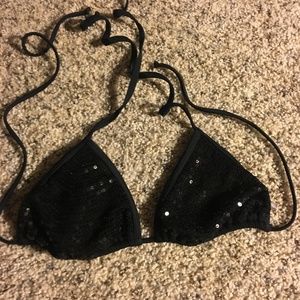 Xhiliaration bikini top - black with sequins